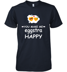You Make Me Eggstra happy,Funny Valentine His and Her Couple Men's Premium T-Shirt Men's Premium T-Shirt - HHHstores