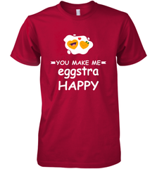 You Make Me Eggstra happy,Funny Valentine His and Her Couple Men's Premium T-Shirt Men's Premium T-Shirt - HHHstores