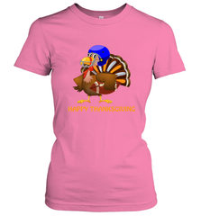 Cool Happy Thanksgiving Football Shirt Gobble Player Turkey Women's T-Shirt Women's T-Shirt - HHHstores