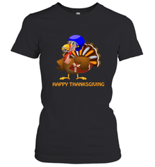 Cool Happy Thanksgiving Football Shirt Gobble Player Turkey Women's T-Shirt Women's T-Shirt - HHHstores
