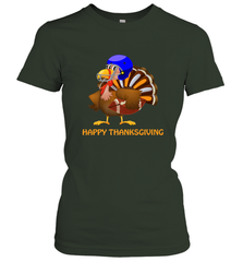 Cool Happy Thanksgiving Football Shirt Gobble Player Turkey Women's T-Shirt Women's T-Shirt - HHHstores