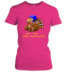 Cool Happy Thanksgiving Football Shirt Gobble Player Turkey Women's T-Shirt Women's T-Shirt - HHHstores