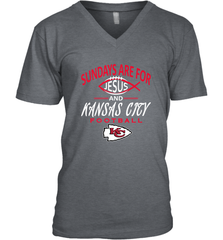 Sundays Are For Jesus and Kansas City Funny Football Men's V-Neck Men's V-Neck - HHHstores