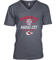 Sundays Are For Jesus and Kansas City Funny Football Men's V-Neck Men's V-Neck - HHHstores