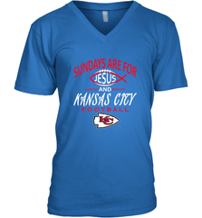 Sundays Are For Jesus and Kansas City Funny Football Men's V-Neck Men's V-Neck - HHHstores