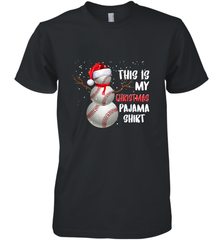 Baseball Snowman Christmas This is my Christmas Pajama Men's Premium T-Shirt Men's Premium T-Shirt - HHHstores