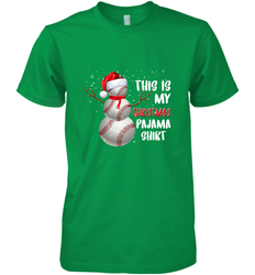 Baseball Snowman Christmas This is my Christmas Pajama Men's Premium T-Shirt
