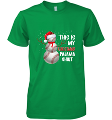 Baseball Snowman Christmas This is my Christmas Pajama Men's Premium T-Shirt Men's Premium T-Shirt - HHHstores