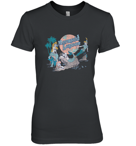Disney Peter Pan Distressed Mermaid Lagoon Women's Premium T-Shirt Women's Premium T-Shirt / Black / XS Women's Premium T-Shirt - HHHstores
