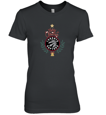 NBA Toronto Raptors Logo merry Christmas gilf Women's Premium T-Shirt Women's Premium T-Shirt / Black / XS Women's Premium T-Shirt - HHHstores