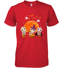 Three Sloths Halloween T shirt Mummy Pumpkin Moon Men's Premium T-Shirt Men's Premium T-Shirt - HHHstores