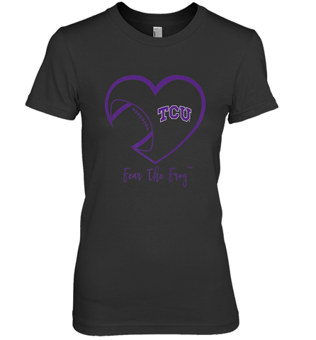 TCU Horned Frogs Football Inside Heart  Team Women's Premium T-Shirt Women's Premium T-Shirt / Black / XS Women's Premium T-Shirt - HHHstores