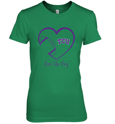 TCU Horned Frogs Football Inside Heart  Team Women's Premium T-Shirt
