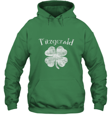 Vintage Fitzgerald Irish Shamrock St Patty's Day Hooded Sweatshirt Hooded Sweatshirt - HHHstores