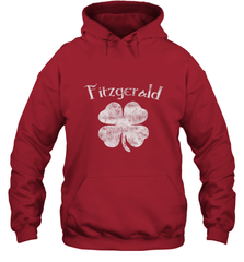 Vintage Fitzgerald Irish Shamrock St Patty's Day Hooded Sweatshirt Hooded Sweatshirt - HHHstores