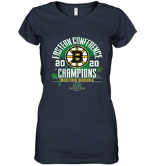 NHL ST PATRICK'S DAY Boston Bruins Fanatics 2020 Eastern Conference Champions Defensive Zone Women's V-Neck T-Shirt Women's V-Neck T-Shirt - HHHstores