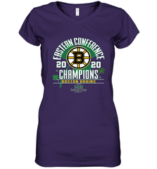 NHL ST PATRICK'S DAY Boston Bruins Fanatics 2020 Eastern Conference Champions Defensive Zone Women's V-Neck T-Shirt Women's V-Neck T-Shirt - HHHstores