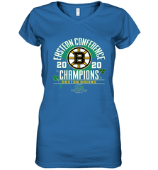 NHL ST PATRICK'S DAY Boston Bruins Fanatics 2020 Eastern Conference Champions Defensive Zone Women's V-Neck T-Shirt Women's V-Neck T-Shirt - HHHstores