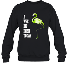 A Wee Bit Irish Today Flamingo St. Patrick's Day Crewneck Sweatshirt Crewneck Sweatshirt - HHHstores