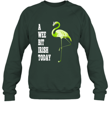 A Wee Bit Irish Today Flamingo St. Patrick's Day Crewneck Sweatshirt Crewneck Sweatshirt - HHHstores