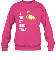A Wee Bit Irish Today Flamingo St. Patrick's Day Crewneck Sweatshirt Crewneck Sweatshirt - HHHstores