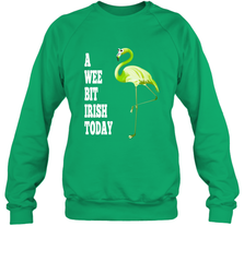 A Wee Bit Irish Today Flamingo St. Patrick's Day Crewneck Sweatshirt Crewneck Sweatshirt - HHHstores