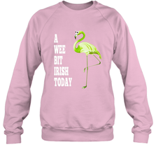 A Wee Bit Irish Today Flamingo St. Patrick's Day Crewneck Sweatshirt Crewneck Sweatshirt - HHHstores