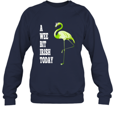 A Wee Bit Irish Today Flamingo St. Patrick's Day Crewneck Sweatshirt