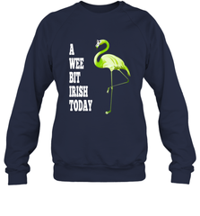 A Wee Bit Irish Today Flamingo St. Patrick's Day Crewneck Sweatshirt Crewneck Sweatshirt - HHHstores