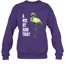 A Wee Bit Irish Today Flamingo St. Patrick's Day Crewneck Sweatshirt Crewneck Sweatshirt - HHHstores