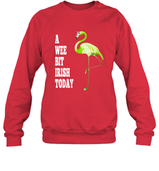 A Wee Bit Irish Today Flamingo St. Patrick's Day Crewneck Sweatshirt Crewneck Sweatshirt - HHHstores