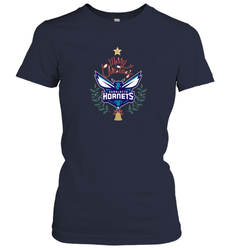 NBA Charlotte Hornets Logo merry Christmas gilf Women's T-Shirt