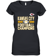 Kansas City Sideline Football _ The City Of Champions LIV Women's V-Neck T-Shirt Women's V-Neck T-Shirt - HHHstores