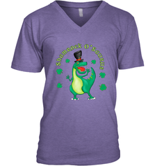 T Rex Dinosaur St. Patrick's Day Irish Funny Men's V-Neck Men's V-Neck - HHHstores