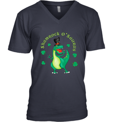 T Rex Dinosaur St. Patrick's Day Irish Funny Men's V-Neck