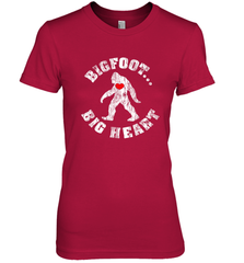 Bigfoot Heart Valentine's Day Lover Art Graphics Great Gift Women's Premium T-Shirt Women's Premium T-Shirt - HHHstores