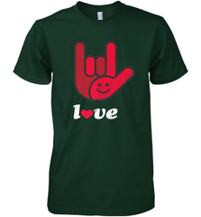 Cute Love Hand Sign Heart Valentines Day Retro Vintage Top Men's Premium T-Shirt Men's Premium T-Shirt - HHHstores