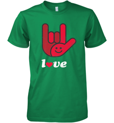 Cute Love Hand Sign Heart Valentines Day Retro Vintage Top Men's Premium T-Shirt Men's Premium T-Shirt - HHHstores