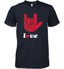 Cute Love Hand Sign Heart Valentines Day Retro Vintage Top Men's Premium T-Shirt Men's Premium T-Shirt - HHHstores