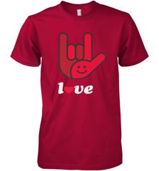 Cute Love Hand Sign Heart Valentines Day Retro Vintage Top Men's Premium T-Shirt Men's Premium T-Shirt - HHHstores