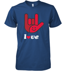 Cute Love Hand Sign Heart Valentines Day Retro Vintage Top Men's Premium T-Shirt Men's Premium T-Shirt - HHHstores