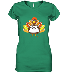 Cool Thanksgiving Football Shirt _ Gobble Player Turkey Gift Women's V-Neck T-Shirt Women's V-Neck T-Shirt - HHHstores