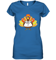 Cool Thanksgiving Football Shirt _ Gobble Player Turkey Gift Women's V-Neck T-Shirt Women's V-Neck T-Shirt - HHHstores