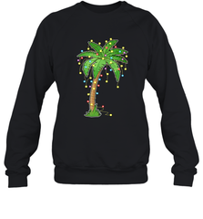 Christmas Lights Palm Tree Beach Funny Tropical Xmas Gift Crewneck Sweatshirt Crewneck Sweatshirt - HHHstores