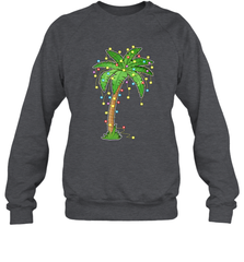 Christmas Lights Palm Tree Beach Funny Tropical Xmas Gift Crewneck Sweatshirt Crewneck Sweatshirt - HHHstores
