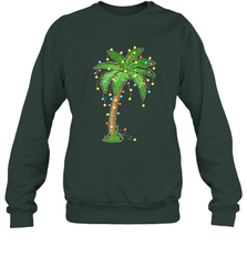 Christmas Lights Palm Tree Beach Funny Tropical Xmas Gift Crewneck Sweatshirt Crewneck Sweatshirt - HHHstores