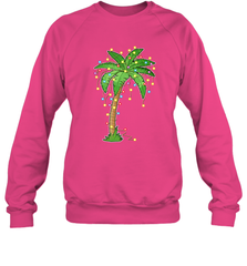 Christmas Lights Palm Tree Beach Funny Tropical Xmas Gift Crewneck Sweatshirt Crewneck Sweatshirt - HHHstores