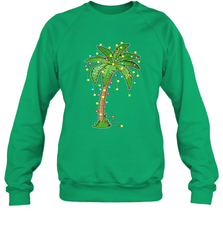 Christmas Lights Palm Tree Beach Funny Tropical Xmas Gift Crewneck Sweatshirt Crewneck Sweatshirt - HHHstores