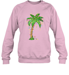 Christmas Lights Palm Tree Beach Funny Tropical Xmas Gift Crewneck Sweatshirt Crewneck Sweatshirt - HHHstores