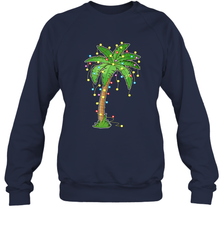 Christmas Lights Palm Tree Beach Funny Tropical Xmas Gift Crewneck Sweatshirt Crewneck Sweatshirt - HHHstores